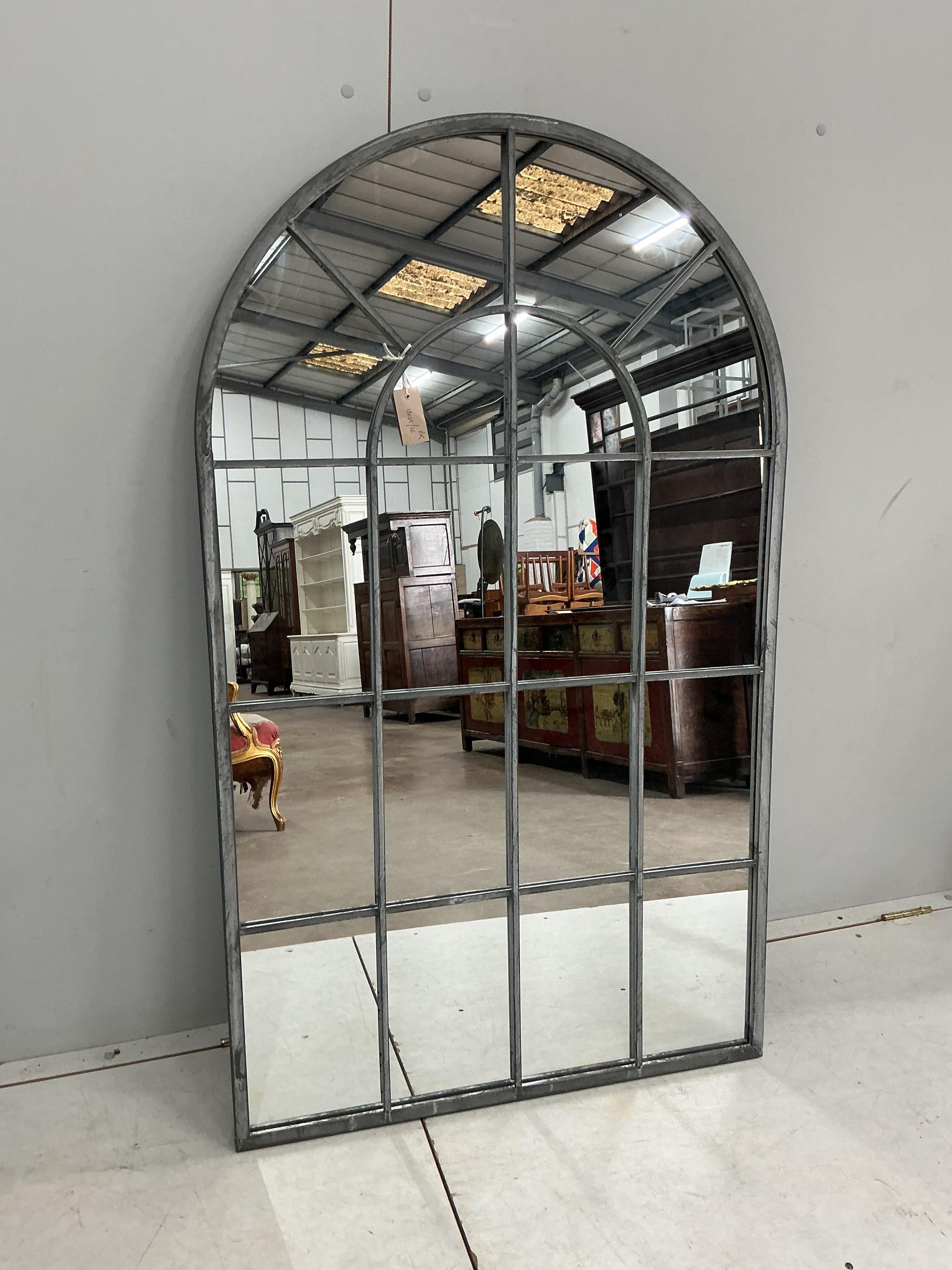A pair of modern window frame style wall mirrors, width 80cm, height 134cm
